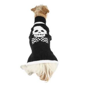 💀Skull novelty Halloween pet dog sweater black white NEW NWT Small S 💀